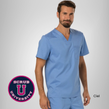 Cherokee Revolution Men's V-Neck Solid Scrub Top 16