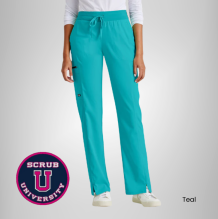 Kim 3-Pocket Mid-Rise Straight Leg Scrub Pant 13
