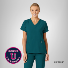 Wink Women's Stylized V-Neck Scrub Top 19