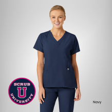 Wink Women's Stylized V-Neck Scrub Top 10