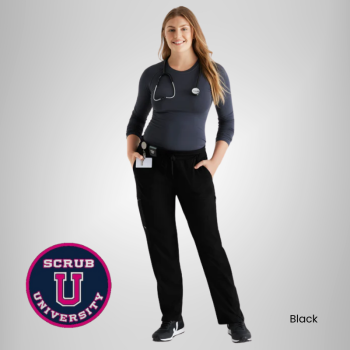 Kim 3-Pocket Mid-Rise Straight Leg Scrub Pant
