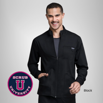 Cherokee Revolution Men's Zip Front Solid Scrub Jacket