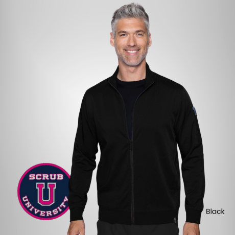 Rothwear By Med Couture Men's Zip Up Solid Scrub Jacket 1