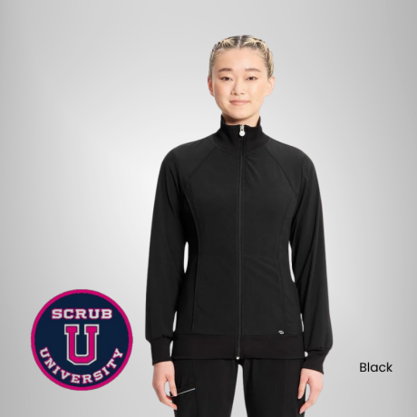 Infinity Women's Zip Front Warm-Up Solid Scrub Jacket 1